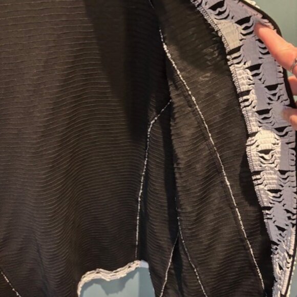 Rafael Sport Women Black White Zip Collared Textured Long Sleeve CareerJacket XL - Picture 7 of 9